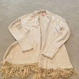 Lilly Pulitzer Cream Fringe Cardigan